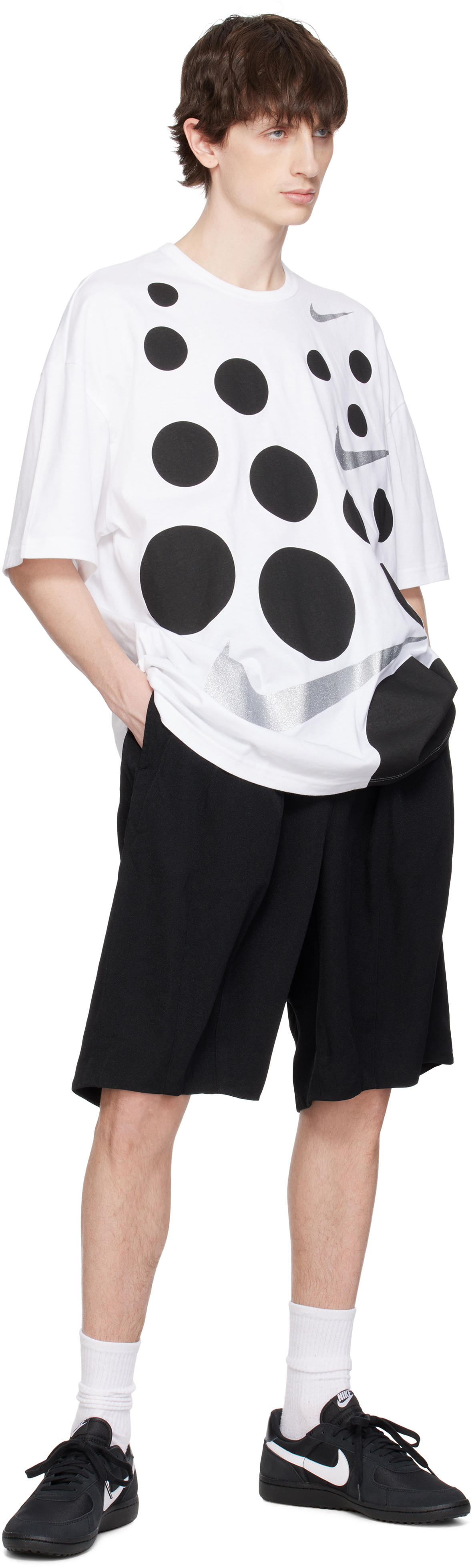 Black Comme des Garçons White Nike Edition Oversized T-shirt