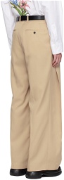 Wooyoungmi Beige Two-Tuck Trousers