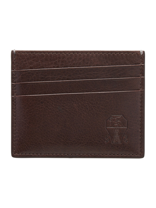 Photo: Brunello Cucinelli - Logo-Debossed Full-Grain Leather Cardholder
