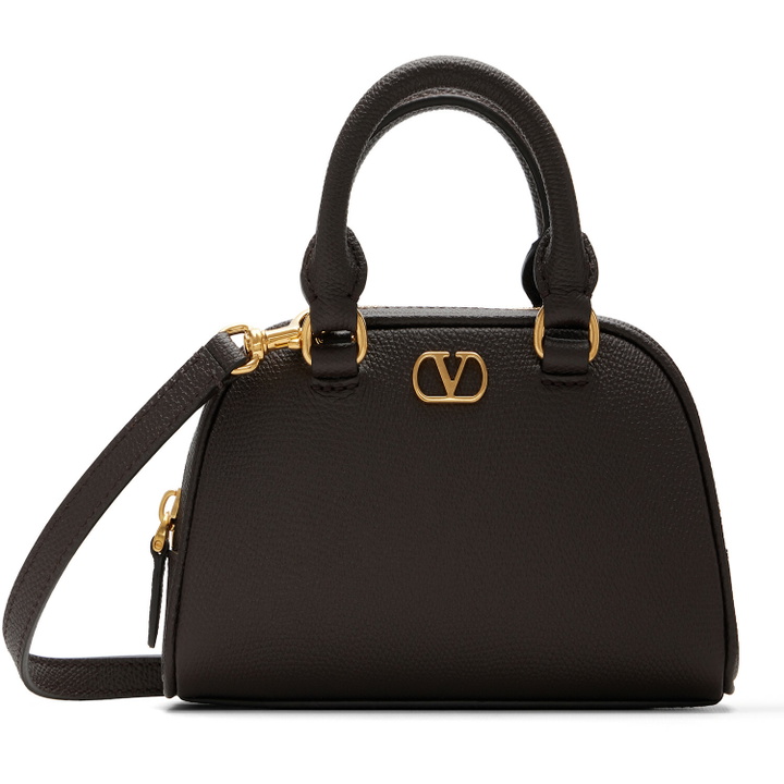 Photo: Valentino Garavani Brown Mini VLogo Signature Bowling Bag