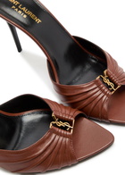 Saint Laurent Babylone 90 Leather Sandals Brown