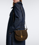 DeMellier Siena Saddle Small suede crossbody bag