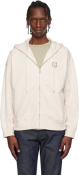Maison Kitsuné Pink Fox Head Zipped Oversize Hoodie