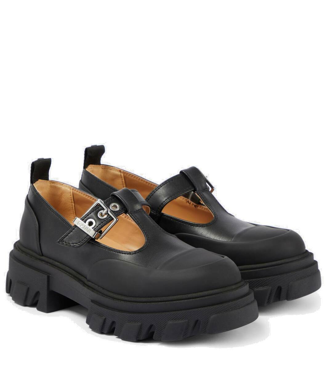 Ganni Faux leather Mary Jane flats GANNI