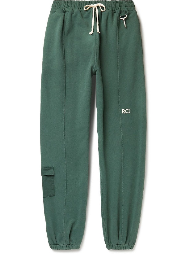 Photo: Reese Cooper® - Tapered Logo-Embroidered Cotton-Jersey Sweatpants - Green