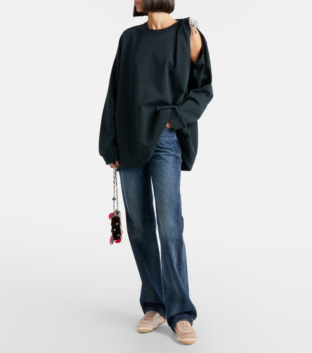 Area Embellished cotton jersey T-shirt