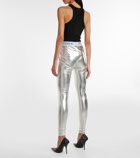 JW Anderson - Logo metallic jersey leggings