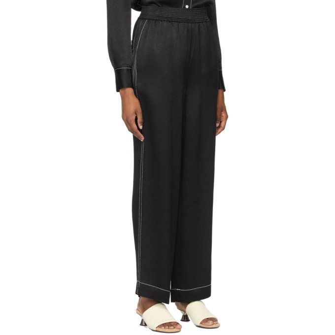 Proenza Schouler Black Crepe Dobby Pajama Trousers Proenza Schouler