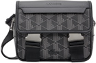 Lacoste Black 'The Blend' Monogram Messenger Bag