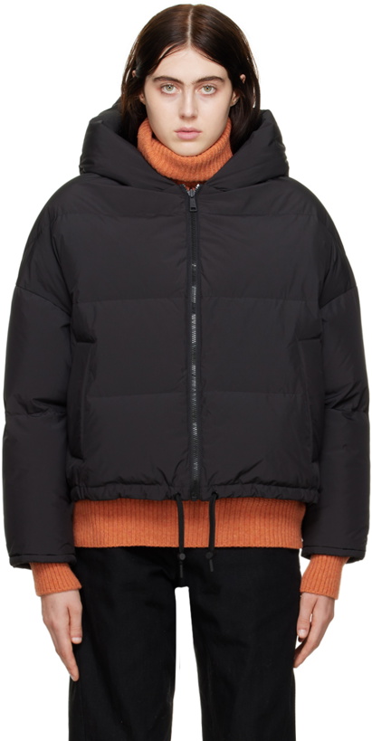 Photo: Yves Salomon Black Quilted Down Jacket