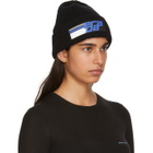 Prada Black Knit Logo Beanie
