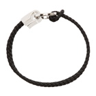 Salvatore Ferragamo Black Braided Bracelet