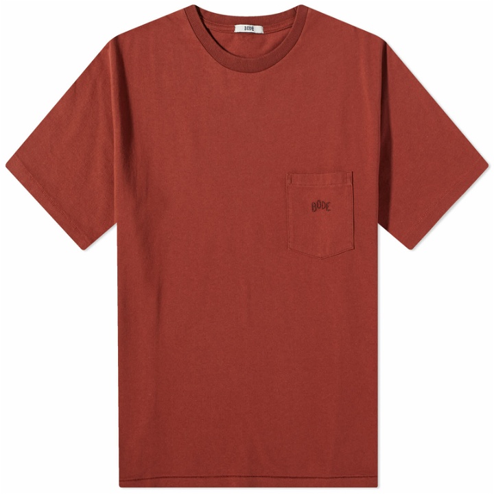 Photo: Bode Men's Pocket T-Shirt in Brown