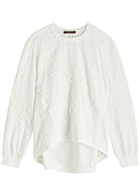 High Radiate Floral-embossed Stretch-jersey top White