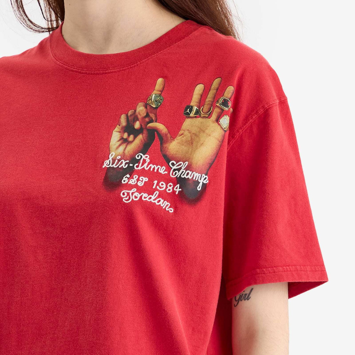 Air Jordan Women's W Graphic 6 Ring T-Shirt in Varsity Red