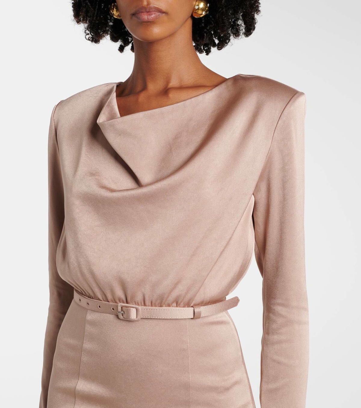 Roland Mouret Belted satin crêpe midi dress Roland Mouret
