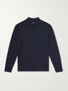 Mr P. - Silk and Cotton-Blend Polo Shirt - Blue