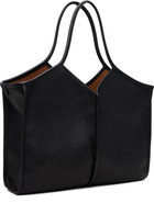 HEREU Black Calella Squared Medium Grainy Tote