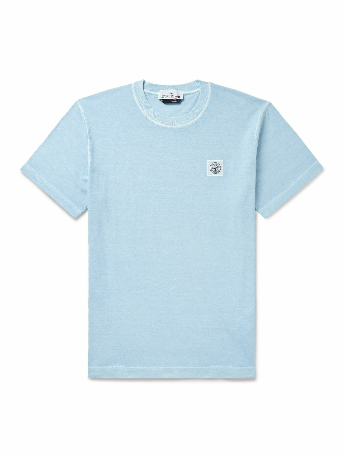 Stone Island - Logo-Appliquéd Cotton-Jersey T-Shirt - Blue Stone Island