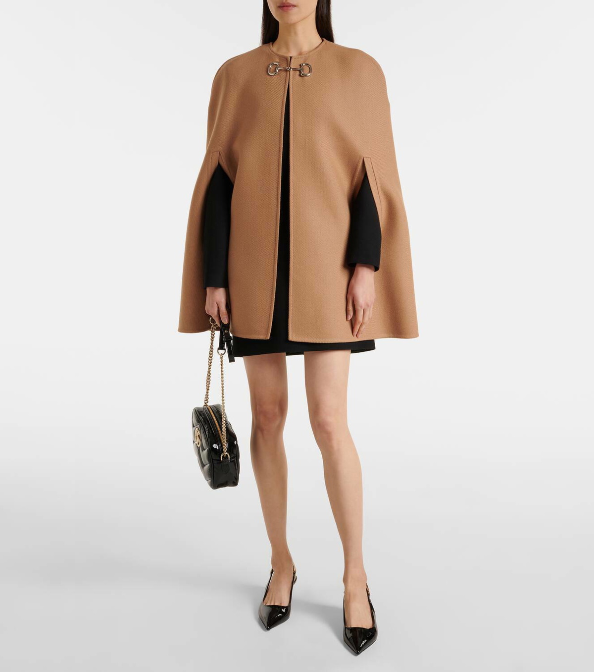 Gucci Horsebit wool and cashmere cape Gucci