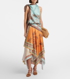 Alémais Alberta scarf-detail silk twill midi dress