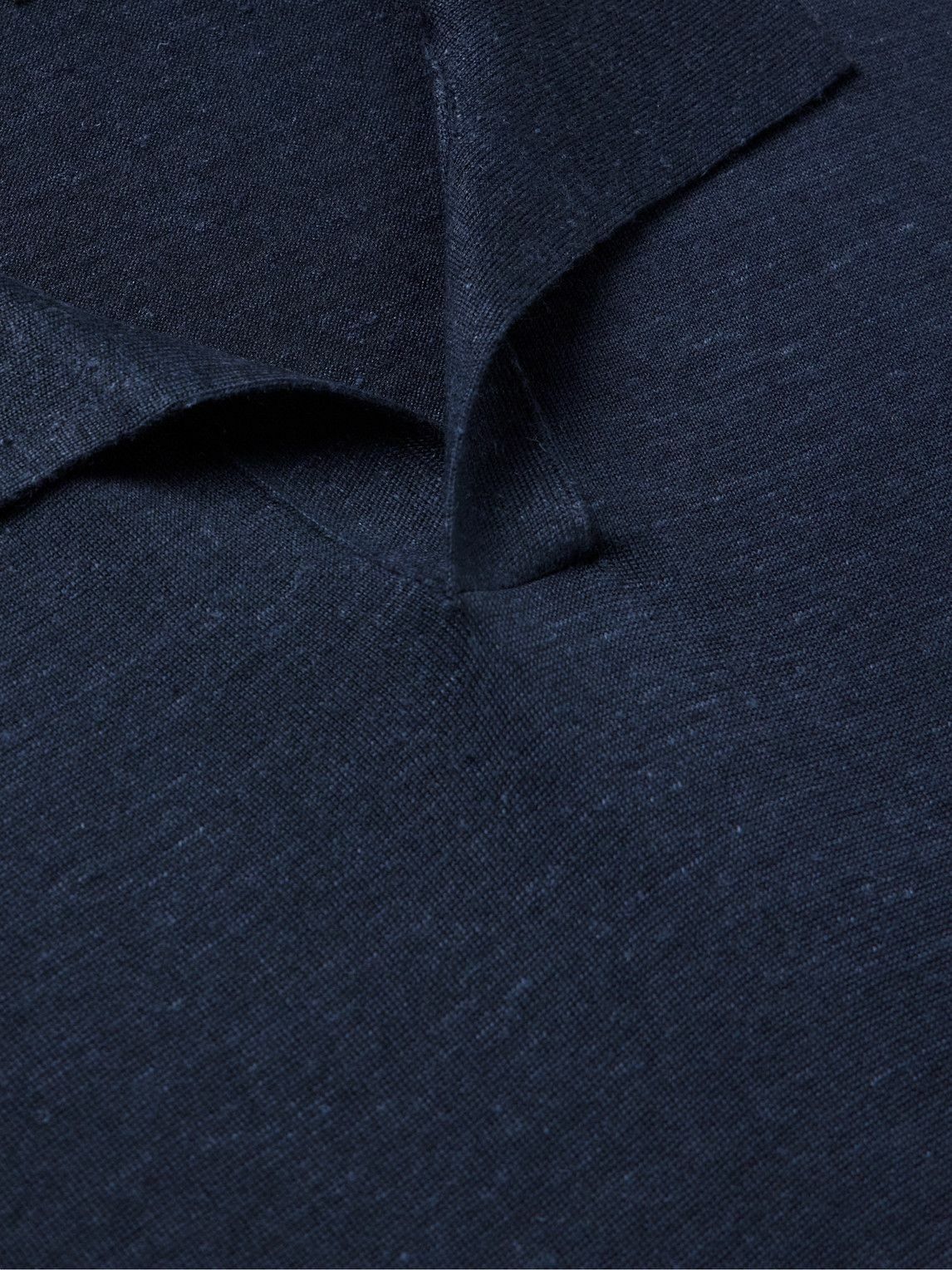 Loro Piana - Silk, Cashmere and Linen-Blend Polo Shirt - Blue Loro