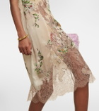 Dries Van Noten Denta floral silk stain slip dress