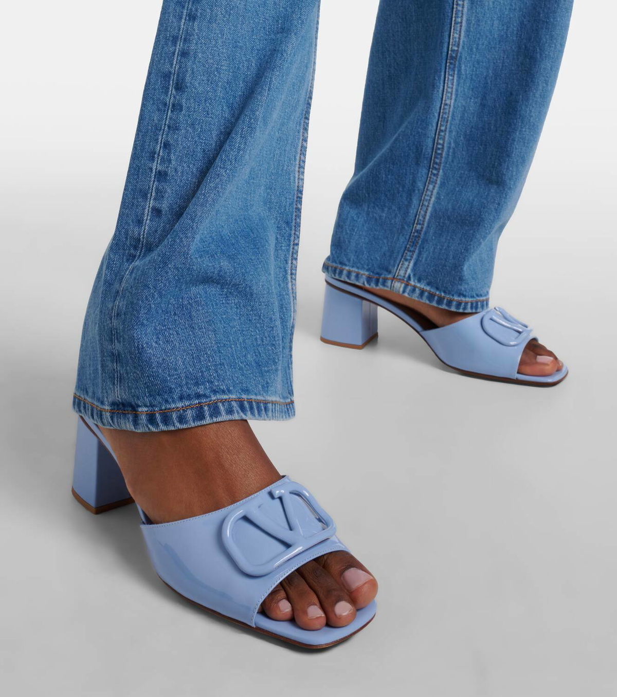 Valentino Garavani VLogo Signature patent leather mules