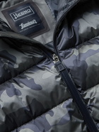 Herno Laminar - Alveo Quilted Camouflage-Print Shell Down Hooded Jacket - Blue