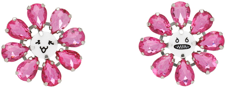 Photo: Charles Jeffrey LOVERBOY Pink & Silver Crazy Daisy Stud Earrings