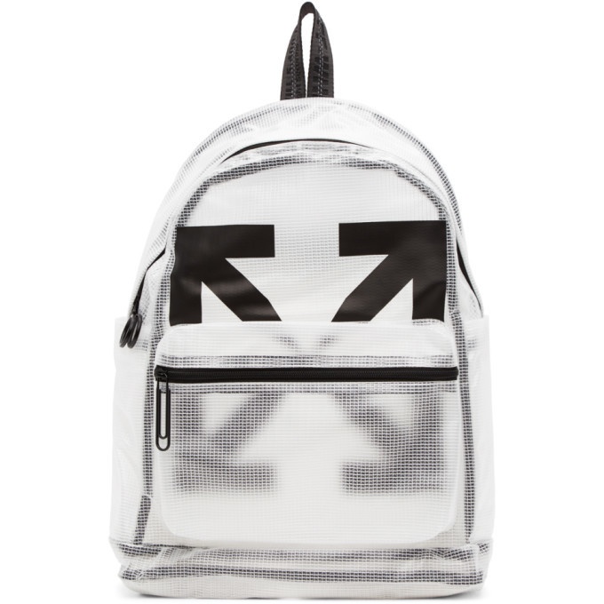 Photo: Off-White White and Black Arrows PVC Backpack
