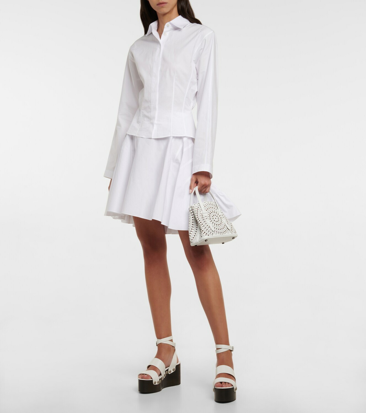 スカート ALAIA FULL VOLUME SKIRT IN COTTON POPLIN ALAÏA Black Bubble Skirt in Poplin | ALAÏA KZ