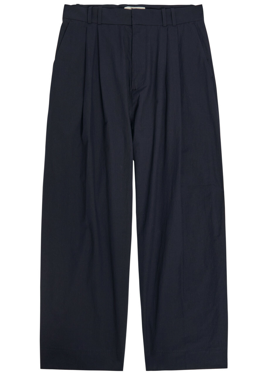 Studio Nicholson Men's Sorte Deep Pleat Volume Twill Pant in Dark
