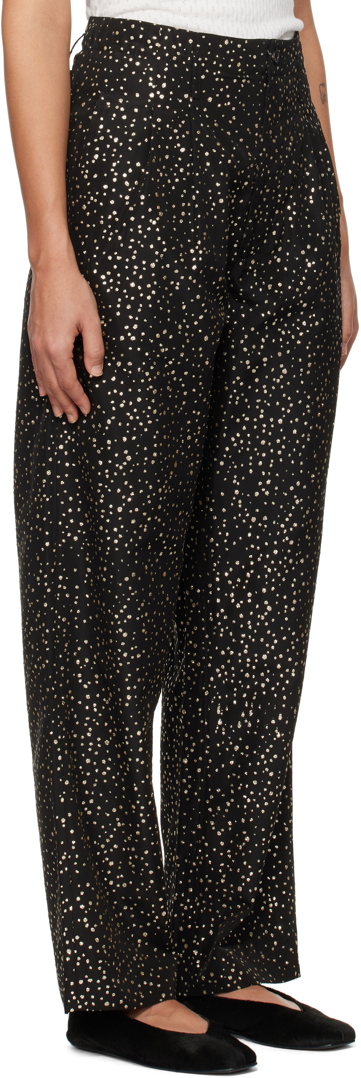 Bode Black Glitter Murray Trousers