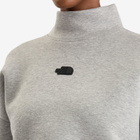 The North Face Women's Mock Neck Relaxed Sweatshirt in Metallic Silver Heather