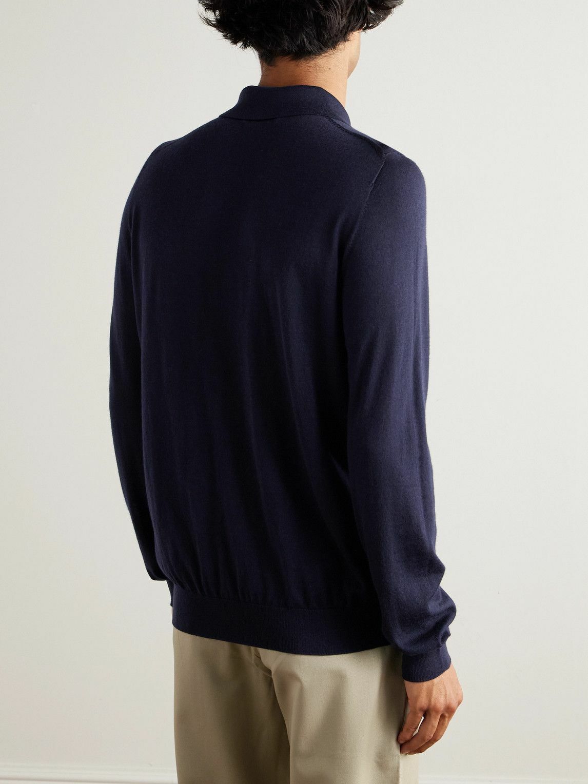 Purdey - Wool Polo Shirt - Blue