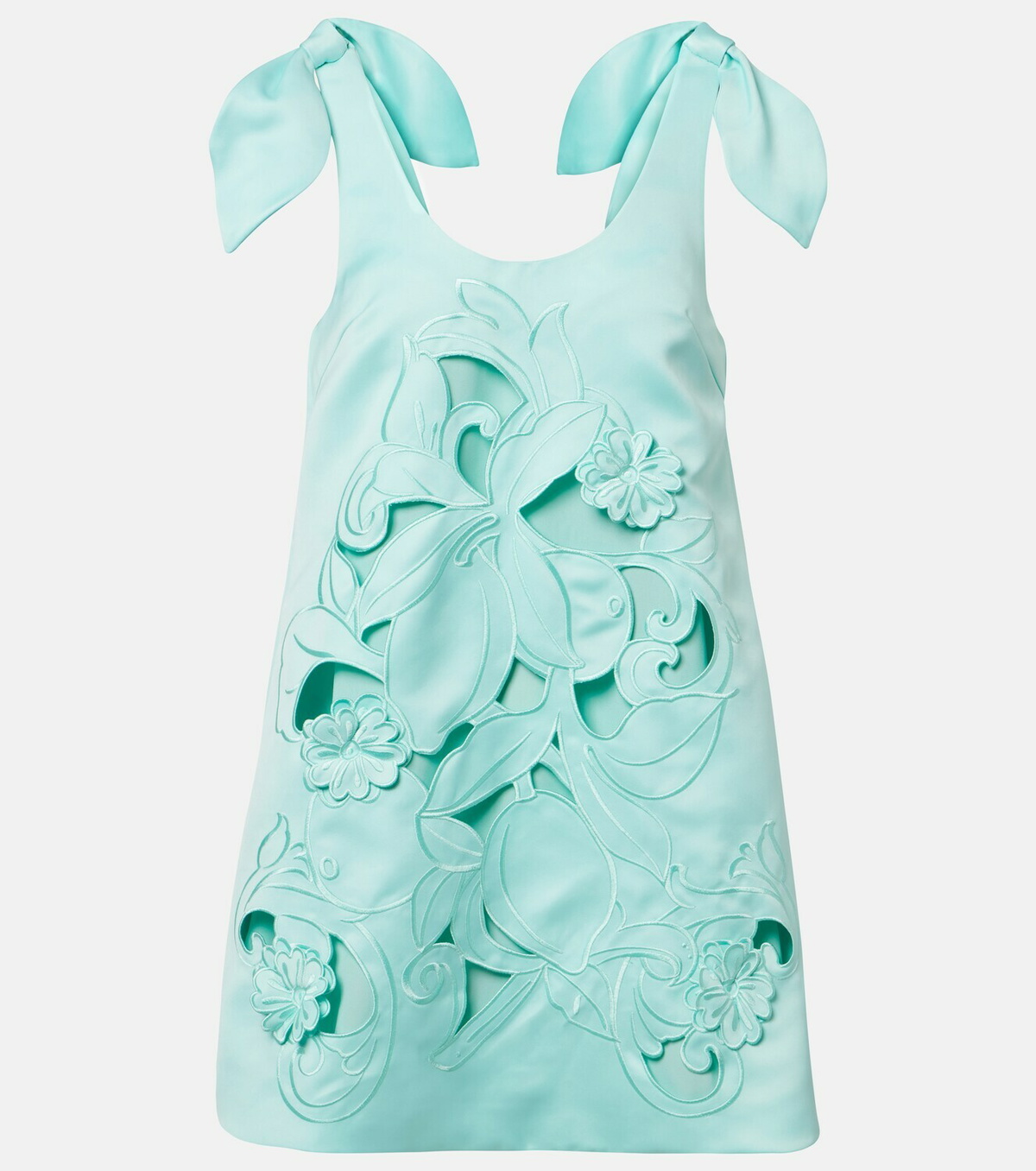 Leo Lin Harper bow-detail embroidered minidress