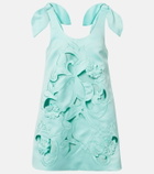 Leo Lin Harper bow-detail embroidered minidress