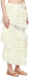 Yuhan Wang Off-White Ruffled Skirt