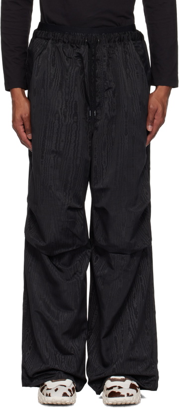Photo: Marine Serre Black Recycled Moiré Parachute Sweatpants