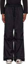 Marine Serre Black Recycled Moiré Parachute Sweatpants