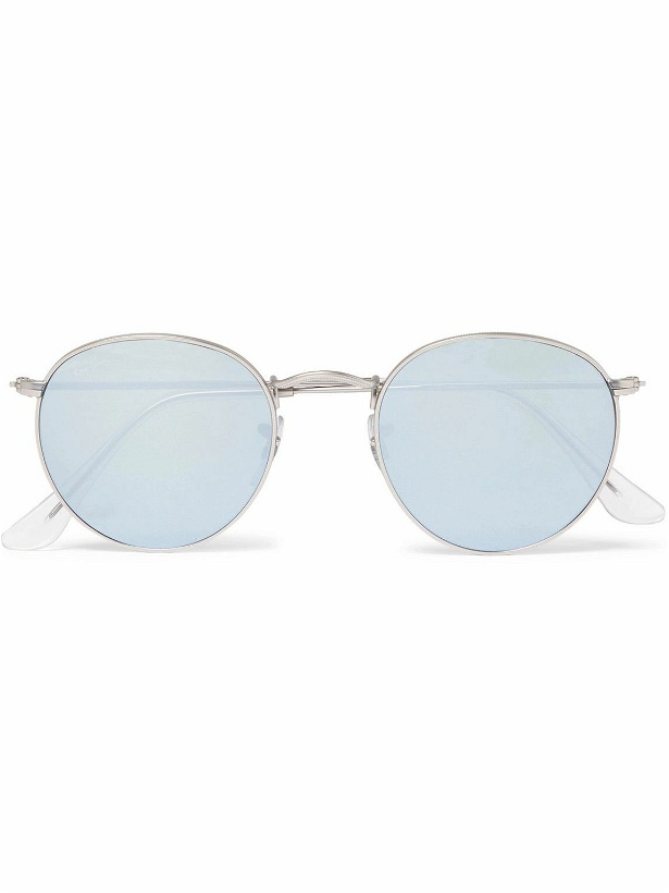 Photo: Ray-Ban - Round-Frame Silver-Tone Mirrored Sunglasses