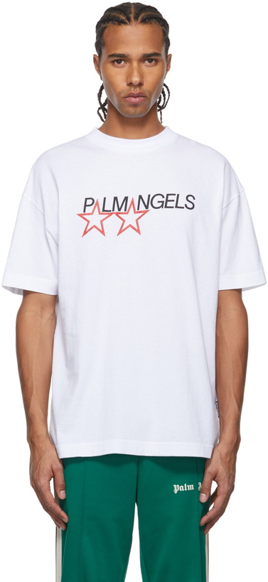 Photo: Palm Angels White Racing Star T-Shirt