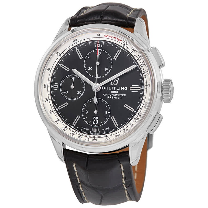 Photo: Breitling Premier Chronograph Automatic Chronometer Black Dial Mens Watch A13315351B1P2