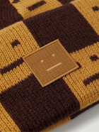 Acne Studios - Logo-Appliquéd Checked Jacquard-Knit Wool Beanie