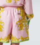 Versace Printed silk shorts