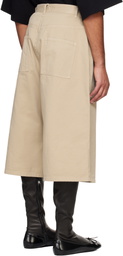 ABRA Beige Maxi Denim Shorts