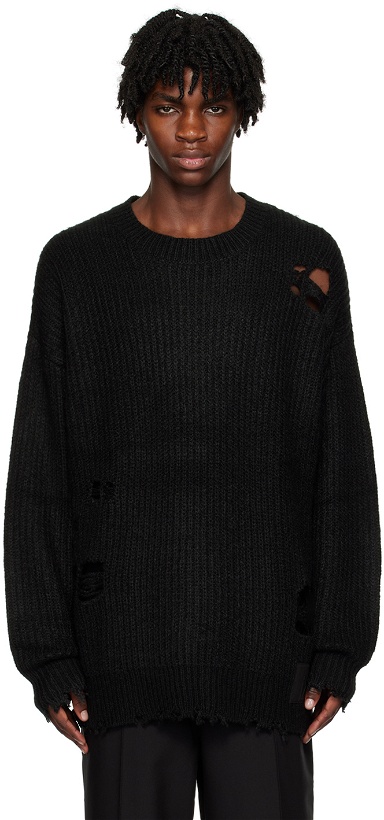 Photo: Izzue Black Distressed Sweater