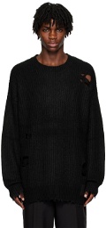 Izzue Black Distressed Sweater