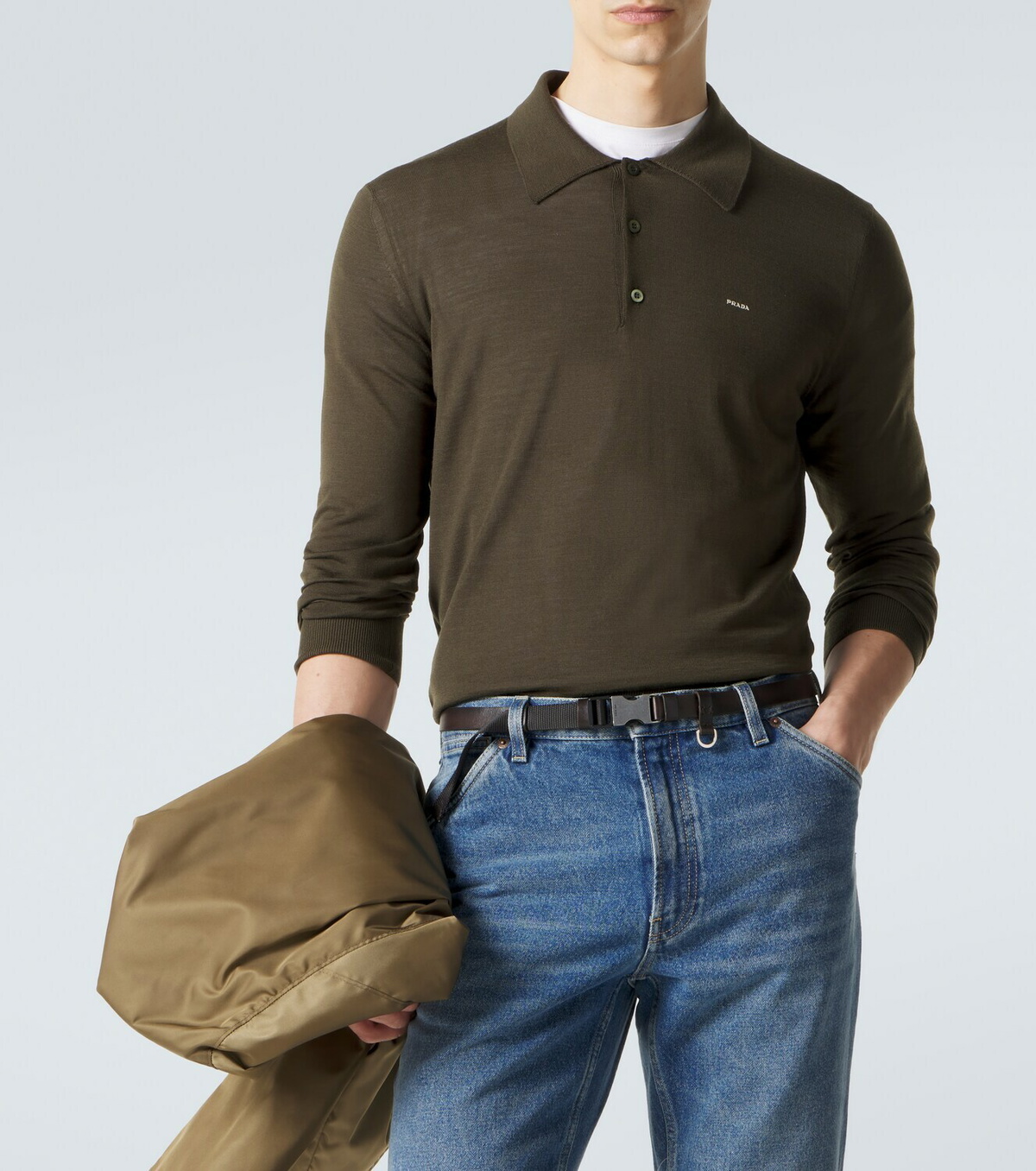Prada Virgin wool polo sweater
